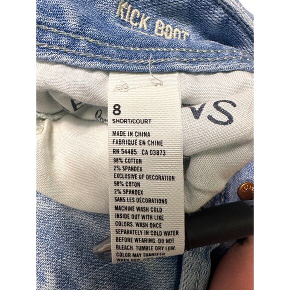 Y2k American Eagle Kick Boot Stretch Light Wash Jeans Size 8 Short - Picture 8 of 13